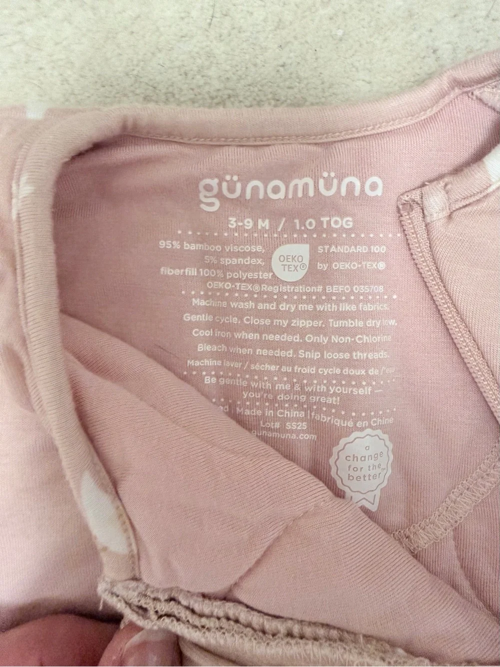 GUNAMUNA Pink Goose Print Sleep Sack
